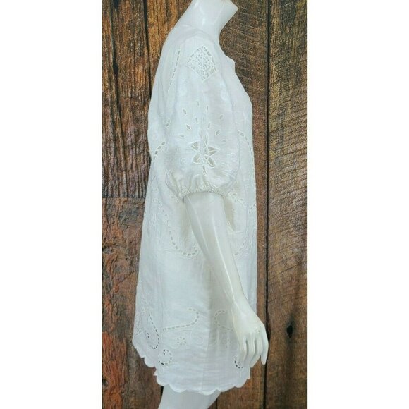 New Spell & The Gypsy Collective Lala Linen Shift Dress Womens Small White Tunic - Picture 3 of 12